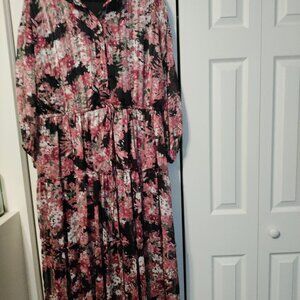 Super cute maxi dress, sparkly floral, 14w